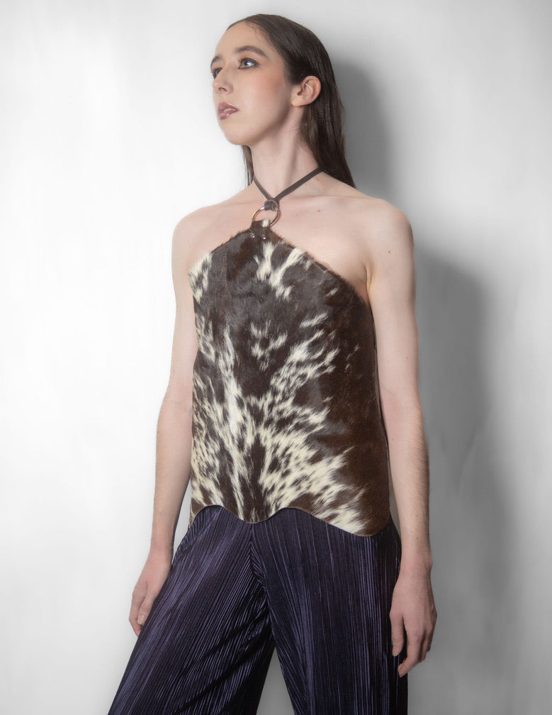 hair on halter top