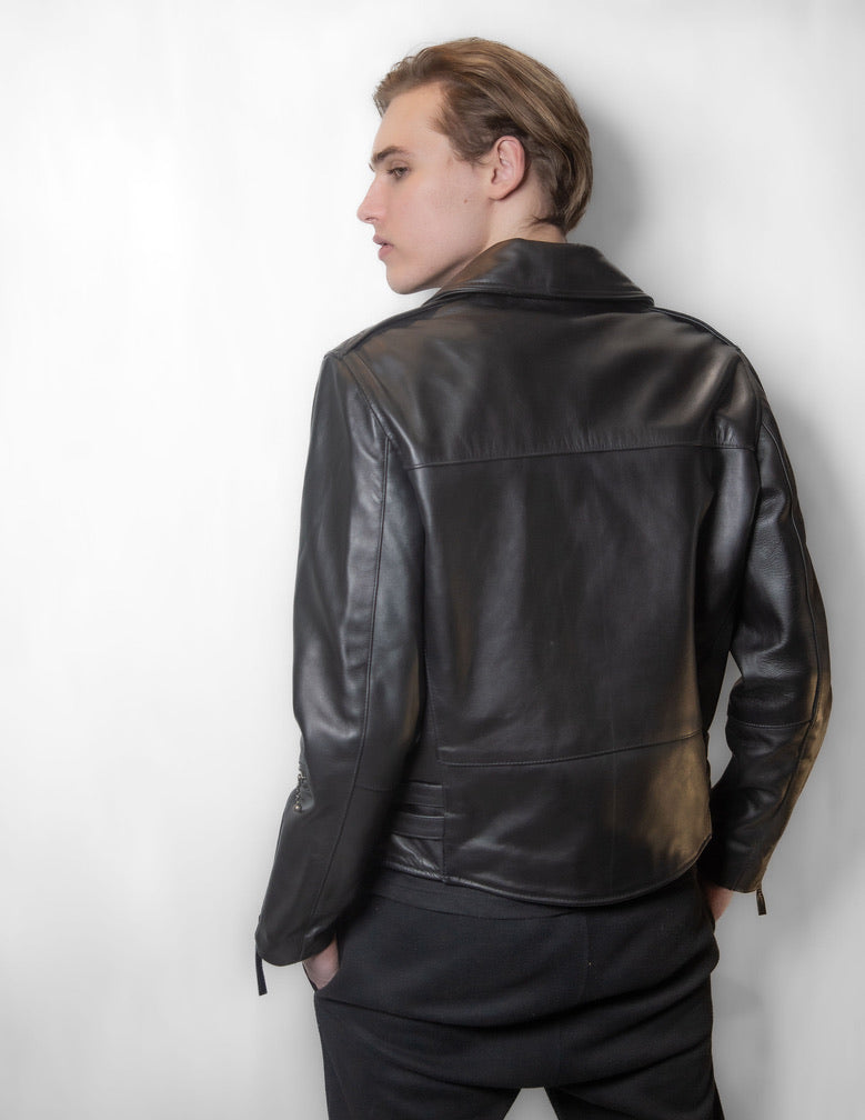 Marlon Brando - Men's Black Cowhide Leather Jacket