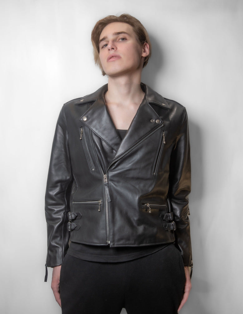 Marlon Brando - Men's Black Cowhide Leather Jacket