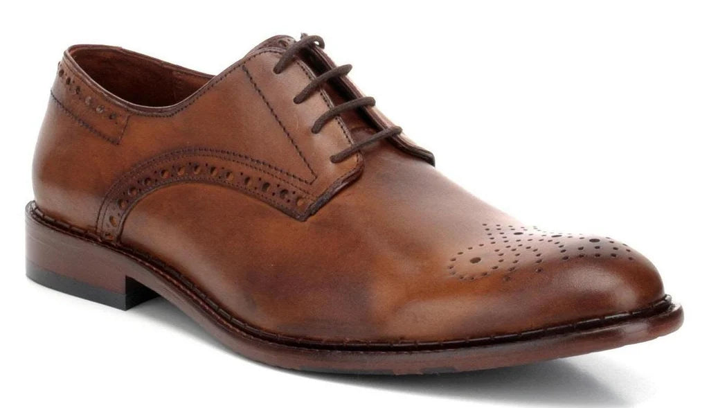 Julian - Cuadra brown derby leather shoes