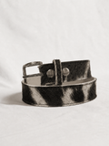 Hair-On Cowhide Belts Black