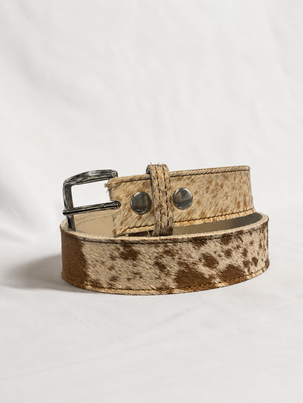 Hair-On Cowhide Belts Black