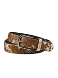 Hair-On Cowhide Belts Brown